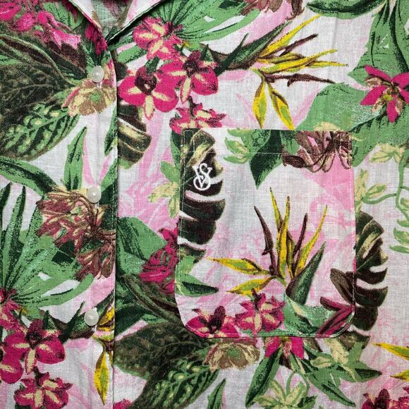 NWT Victoria's Secret Women's size Medium Pink Floral Tropical Romper Cover Up - Picture 4 of 11